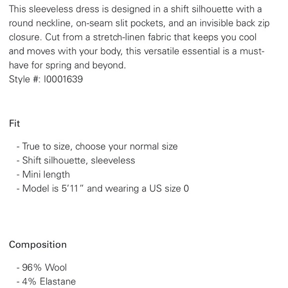 Theory Helaina Sleeveless Shift Dress in Stretch Italian Summer Wool NAVY BLUE - Picture 12 of 13